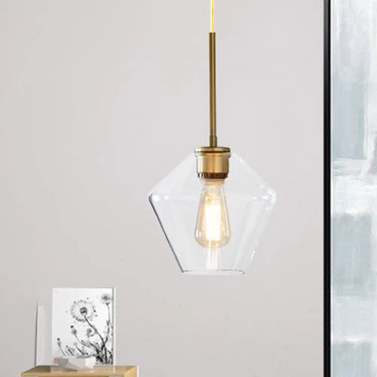 Modern 4.5"/9"/12" Wide Glass Shade Hanging Pendant Light with Brass Lamp Socket - Perfect for Office