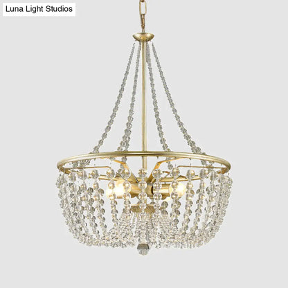 Lámpara de techo moderna de 4 luces en color dorado con pantalla de cristal para sala de estar