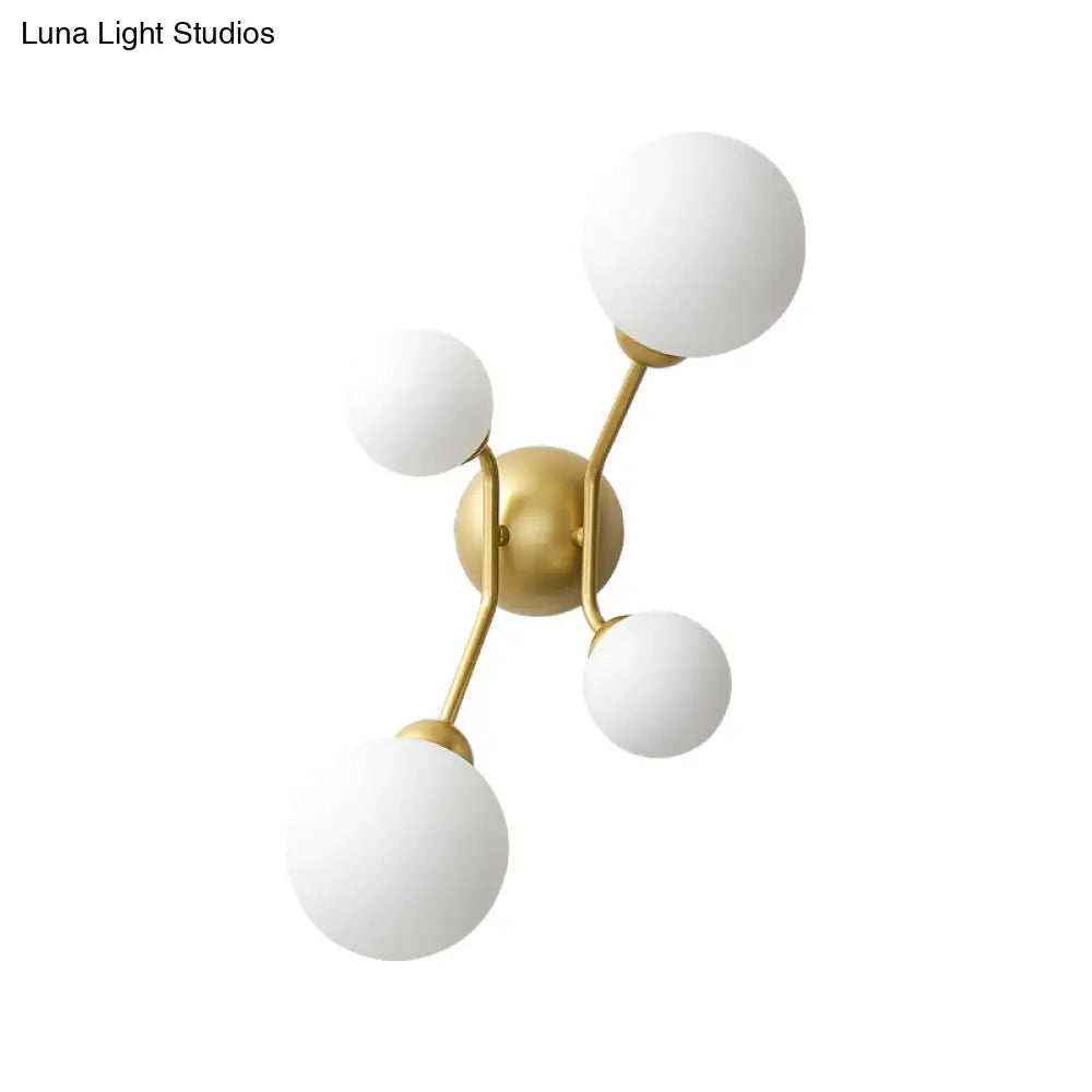 DecorBites™ DecorBites™ Modern 4-Light Sconce with Cream Glass Shade and Black/Gold Finish