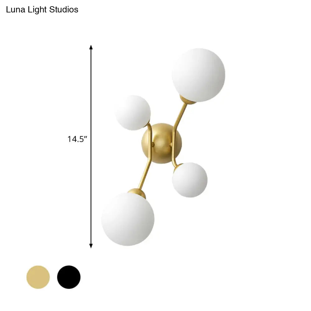 DecorBites™ DecorBites™ Modern 4-Light Sconce with Cream Glass Shade and Black/Gold Finish