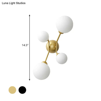 DecorBites™ DecorBites™ Modern 4-Light Sconce with Cream Glass Shade and Black/Gold Finish