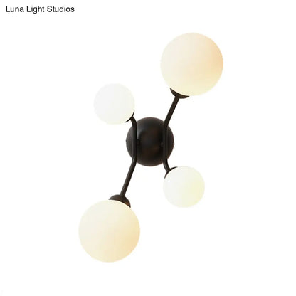 DecorBites™ DecorBites™ Modern 4-Light Sconce with Cream Glass Shade and Black/Gold Finish