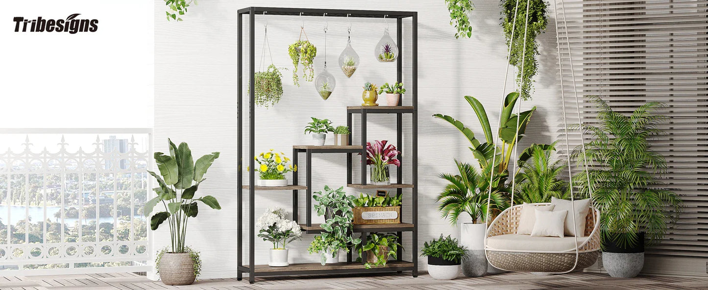 Modern 5-Tier Tall Metal Plant Stand