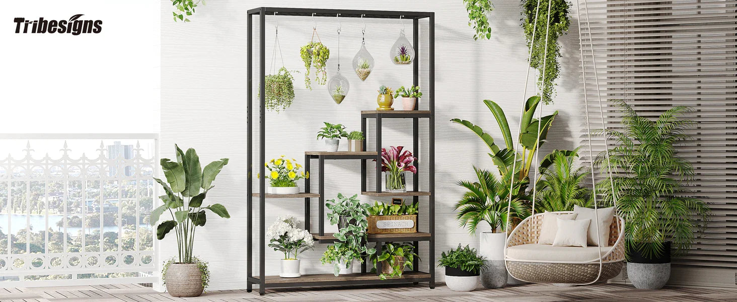 Modern 5-Tier Tall Metal Plant Stand