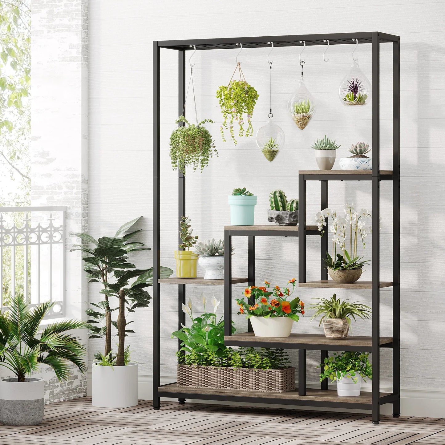 Modern 5-Tier Tall Metal Plant Stand