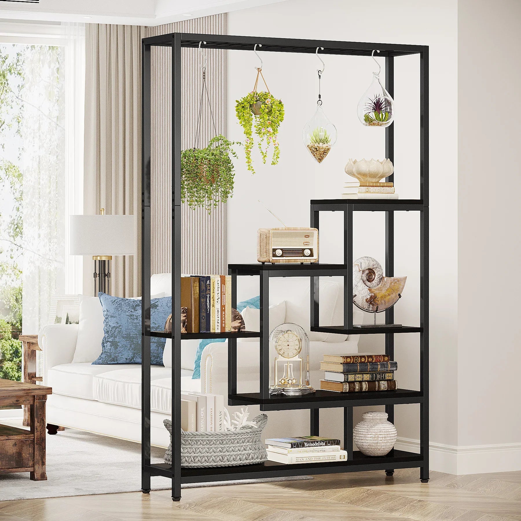 Modern 5-Tier Tall Metal Plant Stand