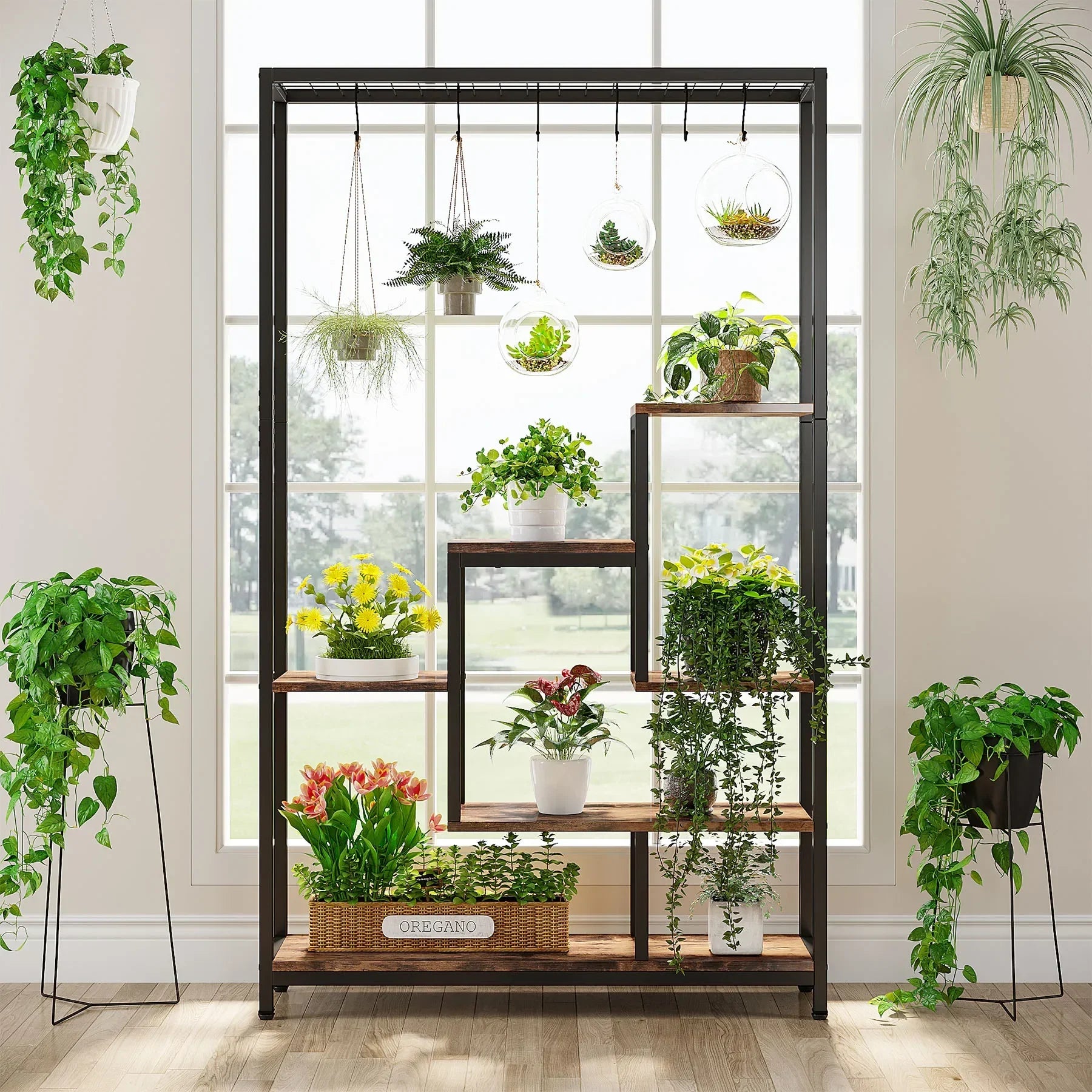 Modern 5-Tier Tall Metal Plant Stand