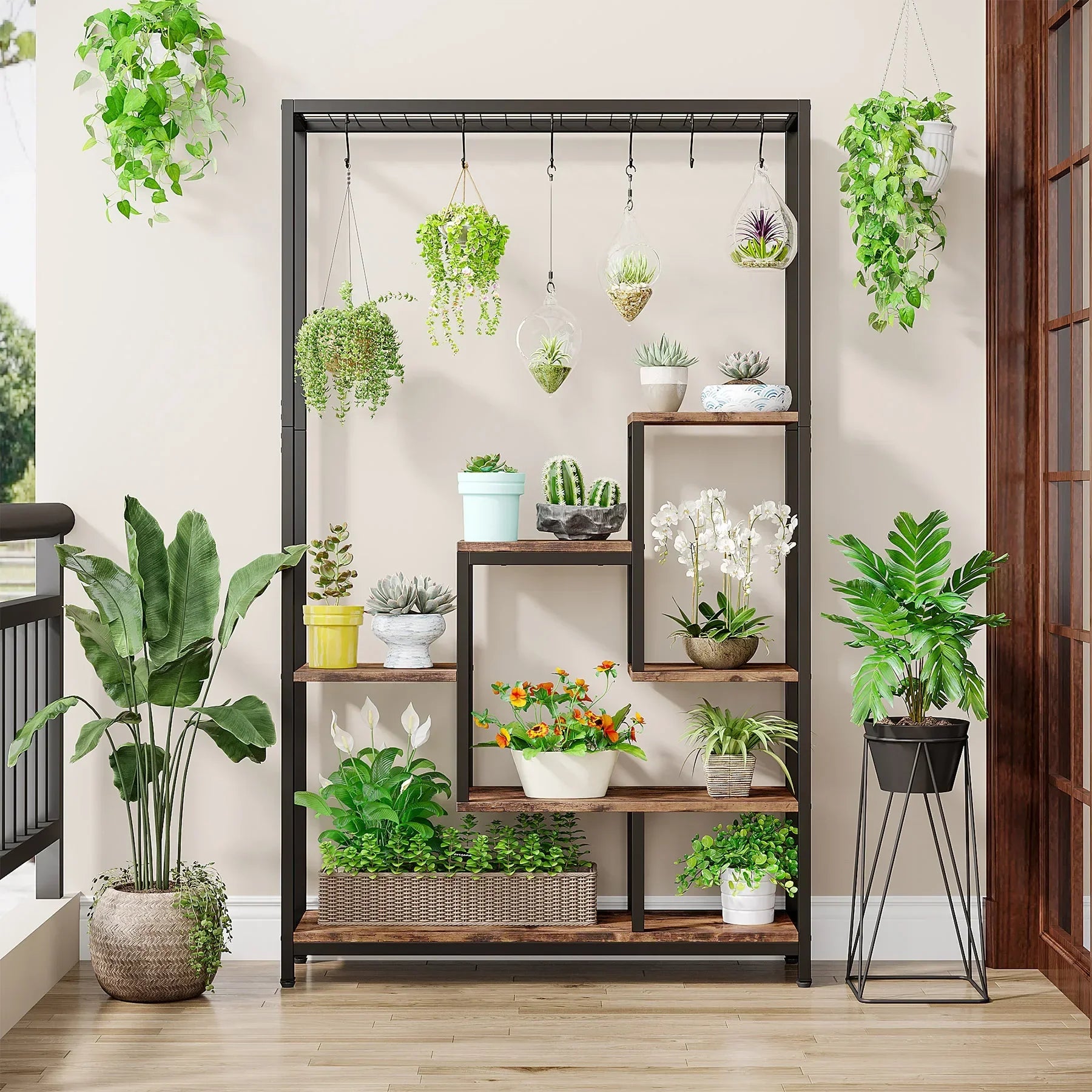Modern 5-Tier Tall Metal Plant Stand