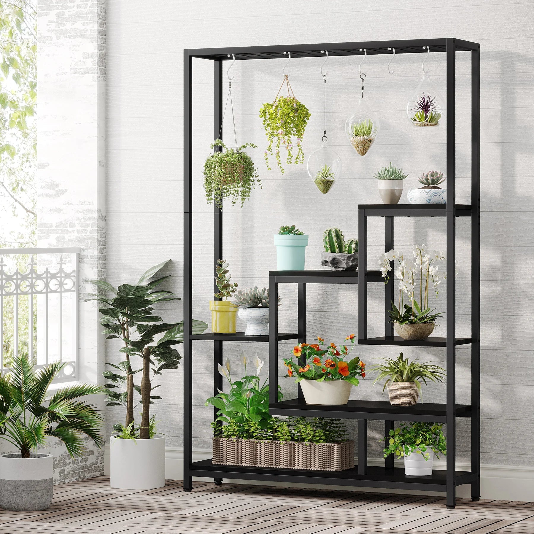 Modern 5-Tier Tall Metal Plant Stand