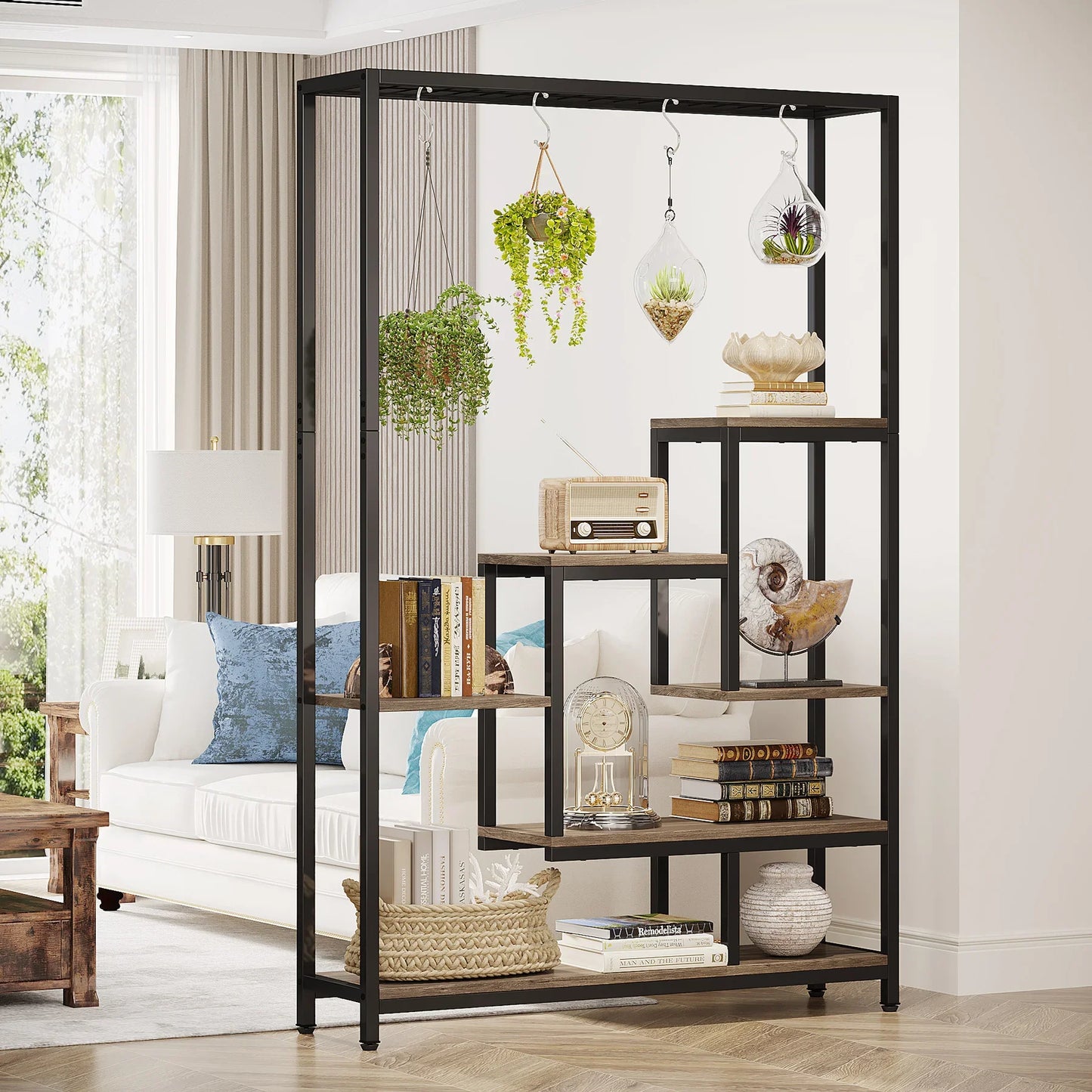 Modern 5-Tier Tall Metal Plant Stand