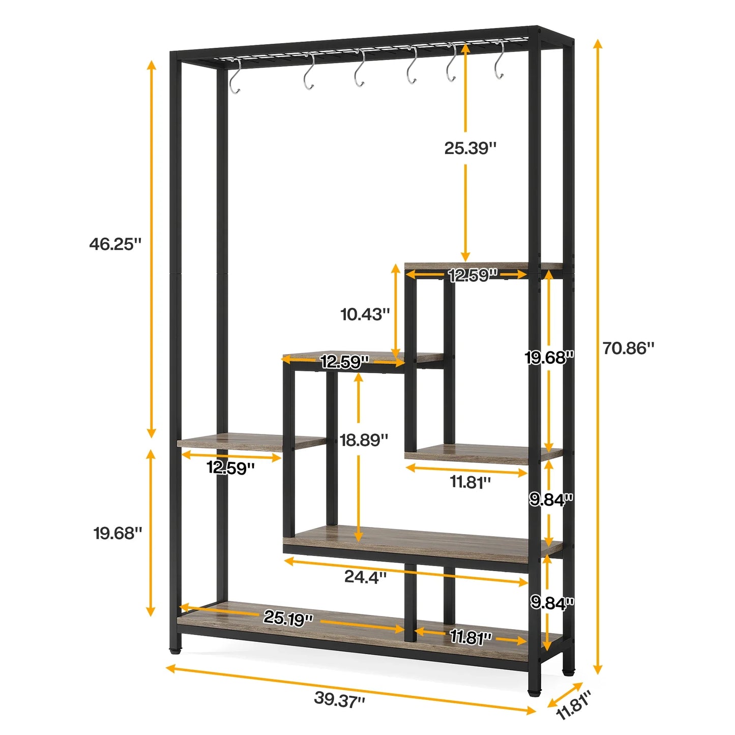 Modern 5-Tier Tall Metal Plant Stand