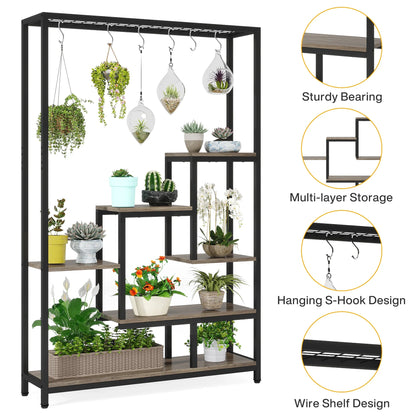 Modern 5-Tier Tall Metal Plant Stand
