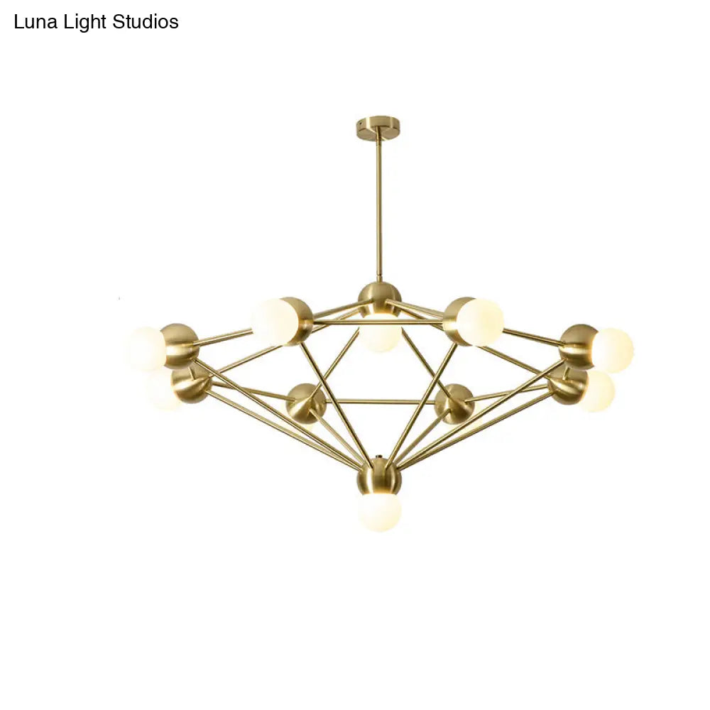 Lámpara de araña colgante moderna de 6/8/10 luces en negro/dorado con brazo metálico geométrico - Ideal para la sala de estar
