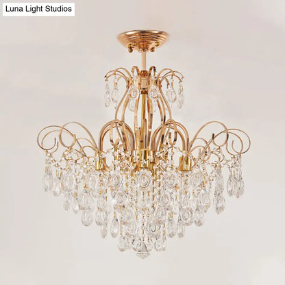 DecorBites™ DecorBites™ Modern 7-Light Gold Ceiling Flush Mount Fixture for Living Room - Sleek & Stylish