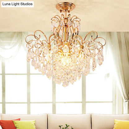 DecorBites™ DecorBites™ Modern 7-Light Gold Ceiling Flush Mount Fixture for Living Room - Sleek & Stylish