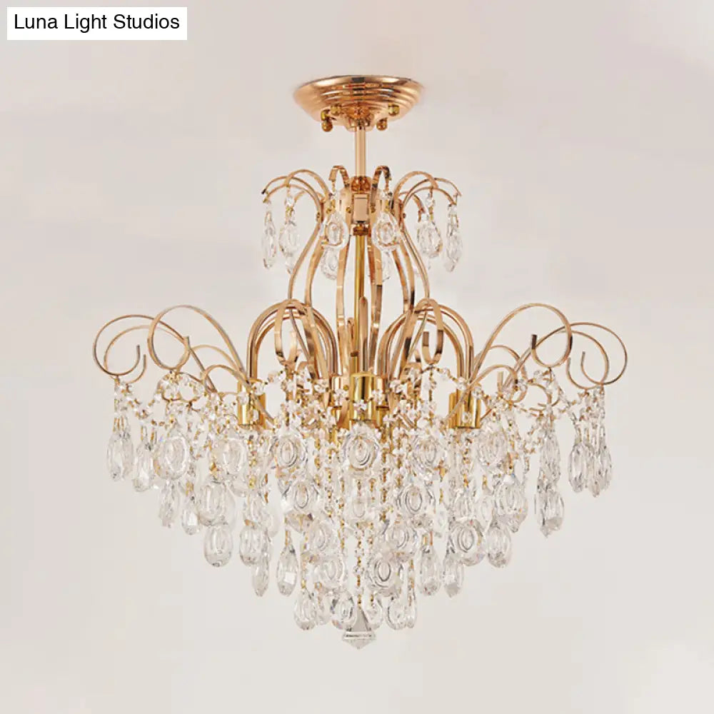 DecorBites™ DecorBites™ Modern 7-Light Gold Ceiling Flush Mount Fixture for Living Room - Sleek & Stylish