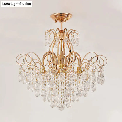 DecorBites™ DecorBites™ Modern 7-Light Gold Ceiling Flush Mount Fixture for Living Room - Sleek & Stylish