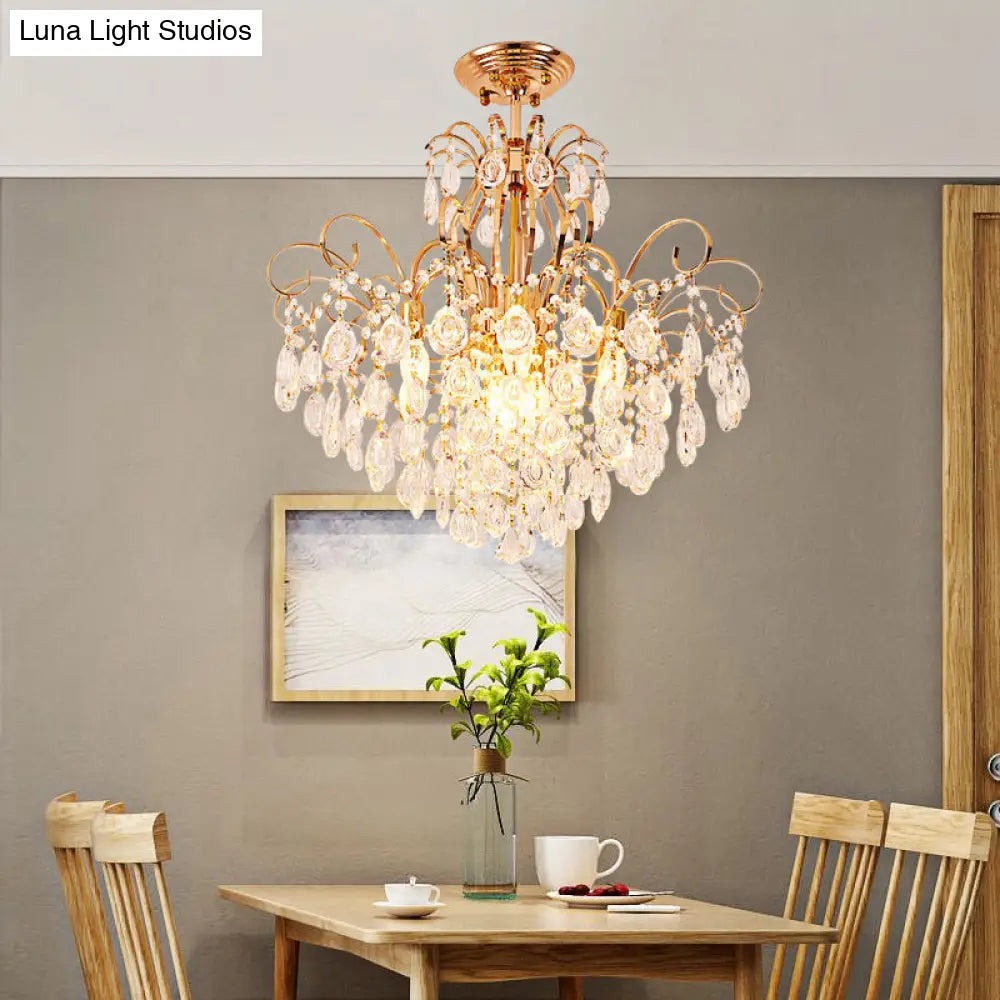 DecorBites™ DecorBites™ Modern 7-Light Gold Ceiling Flush Mount Fixture for Living Room - Sleek & Stylish