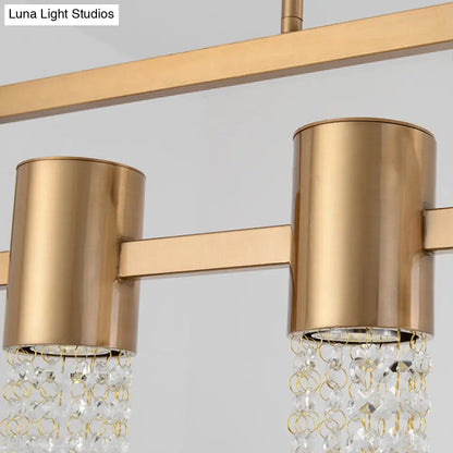 Lámpara de araña colgante moderna con 8/10 bombillas LED y cristal dorado para dormitorio