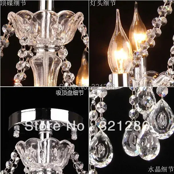 Modern 8 arm crystal k9 chandelier with clear glass teardrop and chrome frame for elegant living room decorbites crystal lighting