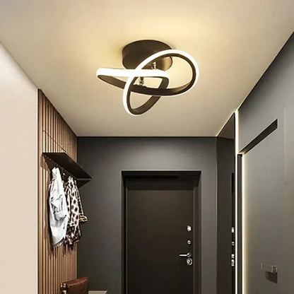 Modern abstract black and white decorbites led ceiling light with sleek intertwined ring design for kitchen decor