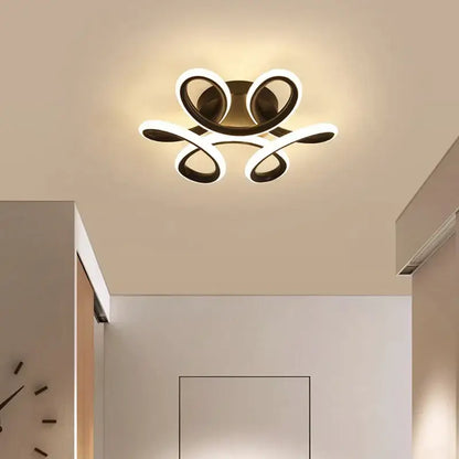Modern abstract black and white decorbites led ceiling light with sleek intertwined rings for kitchen decor