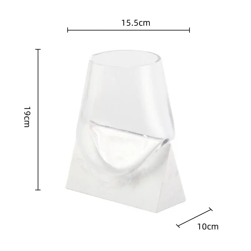 Modern abstract glass vase with clear geometric design and white marble base for decorbites abstract glass decorbites abstract glass vase