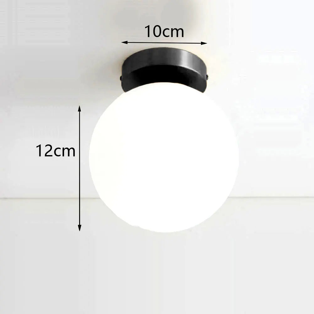 Modern Acrylic Ball Ceiling Light for Home - 1 lamp-Black / Neutral Light