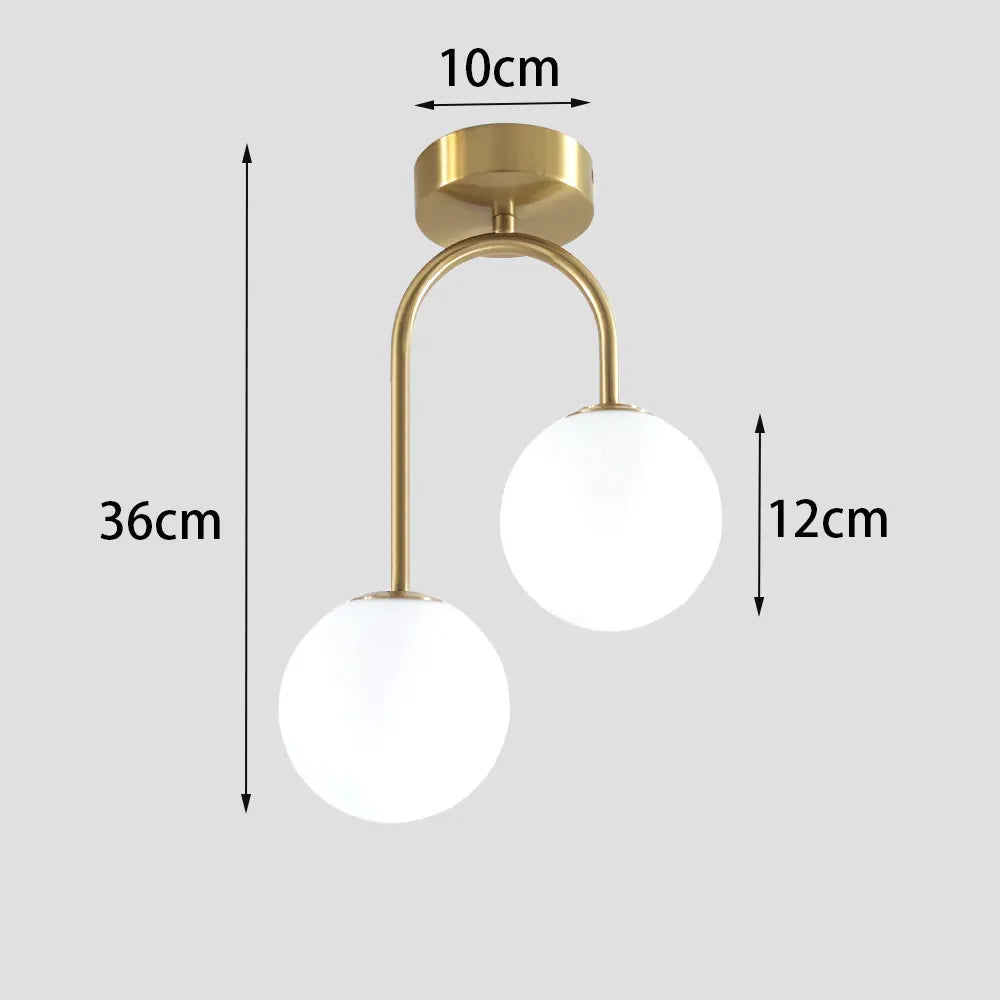 Modern Acrylic Ball Ceiling Light for Home - 2 lamps / Warm White