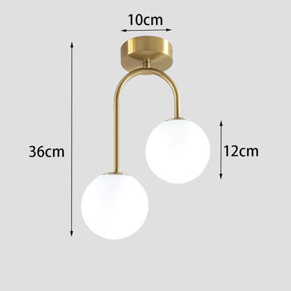 Modern Acrylic Ball Ceiling Light for Home - 2 lamps / Warm White