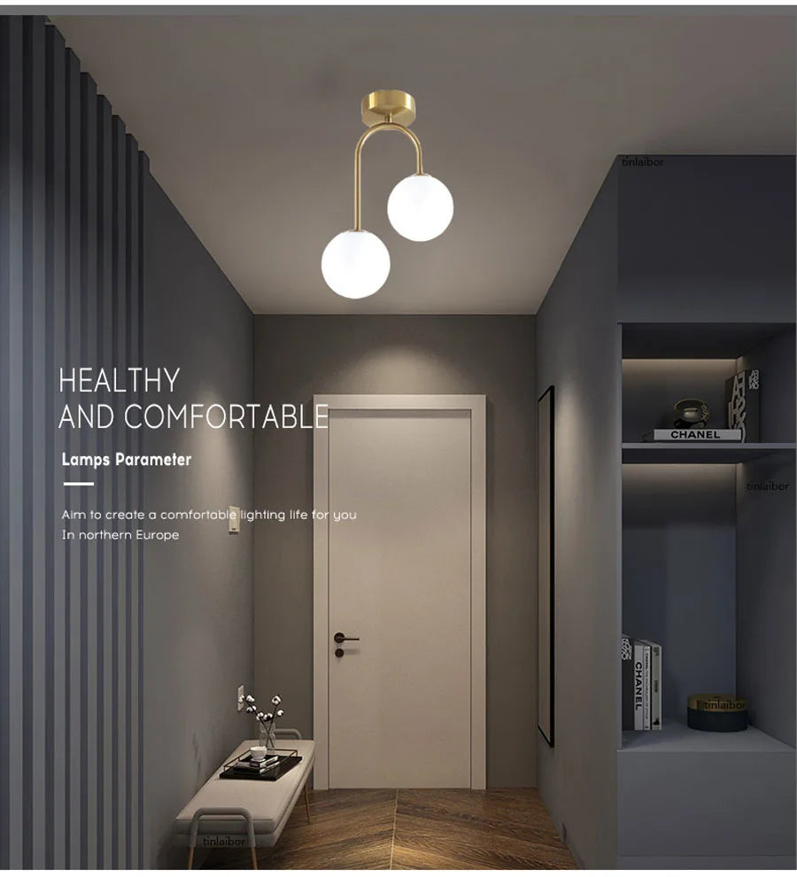 Modern Acrylic Ball Ceiling Light for Home