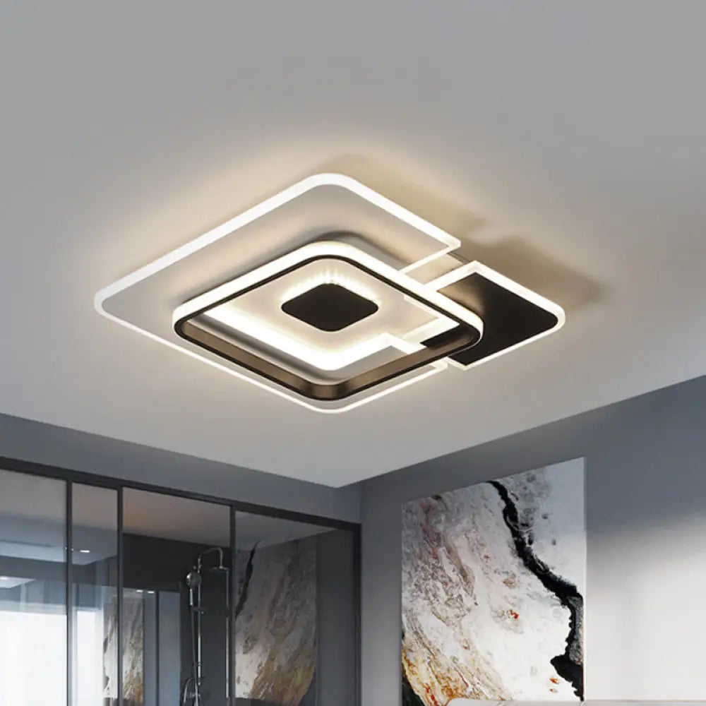 DecorBites™ DecorBites™ Modern Acrylic Black and White Patchwork Ceiling Lamp - LED Flush Mount