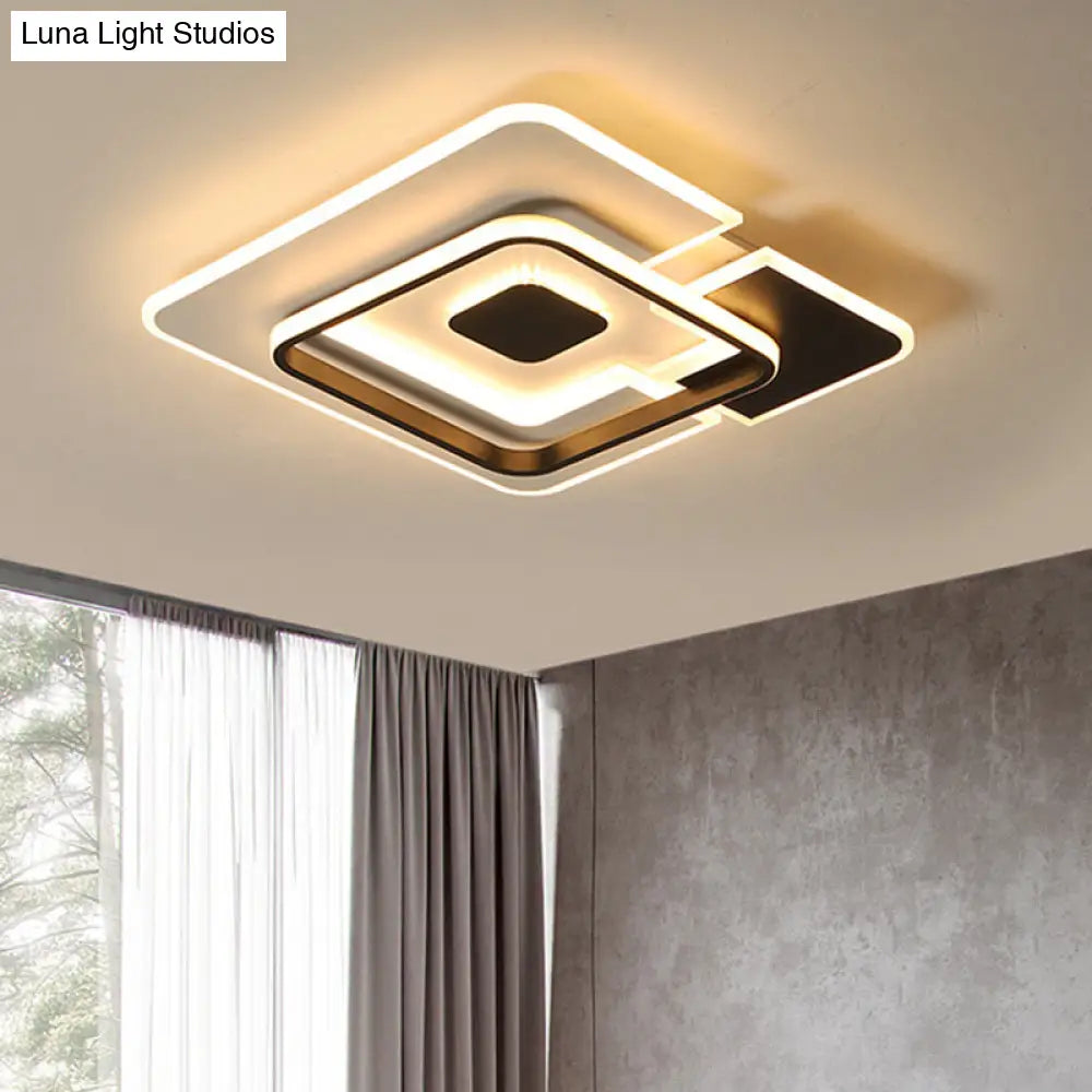 DecorBites™ DecorBites™ Modern Acrylic Black and White Patchwork Ceiling Lamp - LED Flush Mount