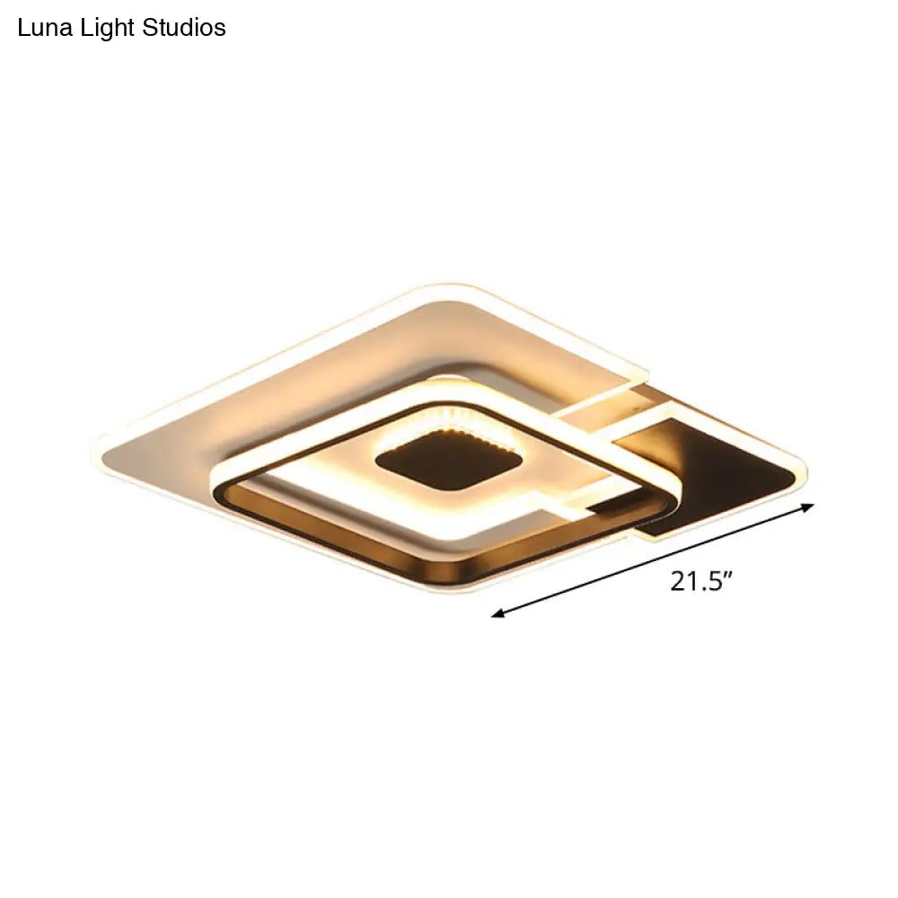 DecorBites™ DecorBites™ Modern Acrylic Black and White Patchwork Ceiling Lamp - LED Flush Mount