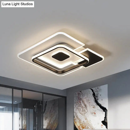 DecorBites™ DecorBites™ Modern Acrylic Black and White Patchwork Ceiling Lamp - LED Flush Mount