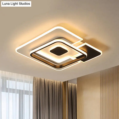 DecorBites™ DecorBites™ Modern Acrylic Black and White Patchwork Ceiling Lamp - LED Flush Mount