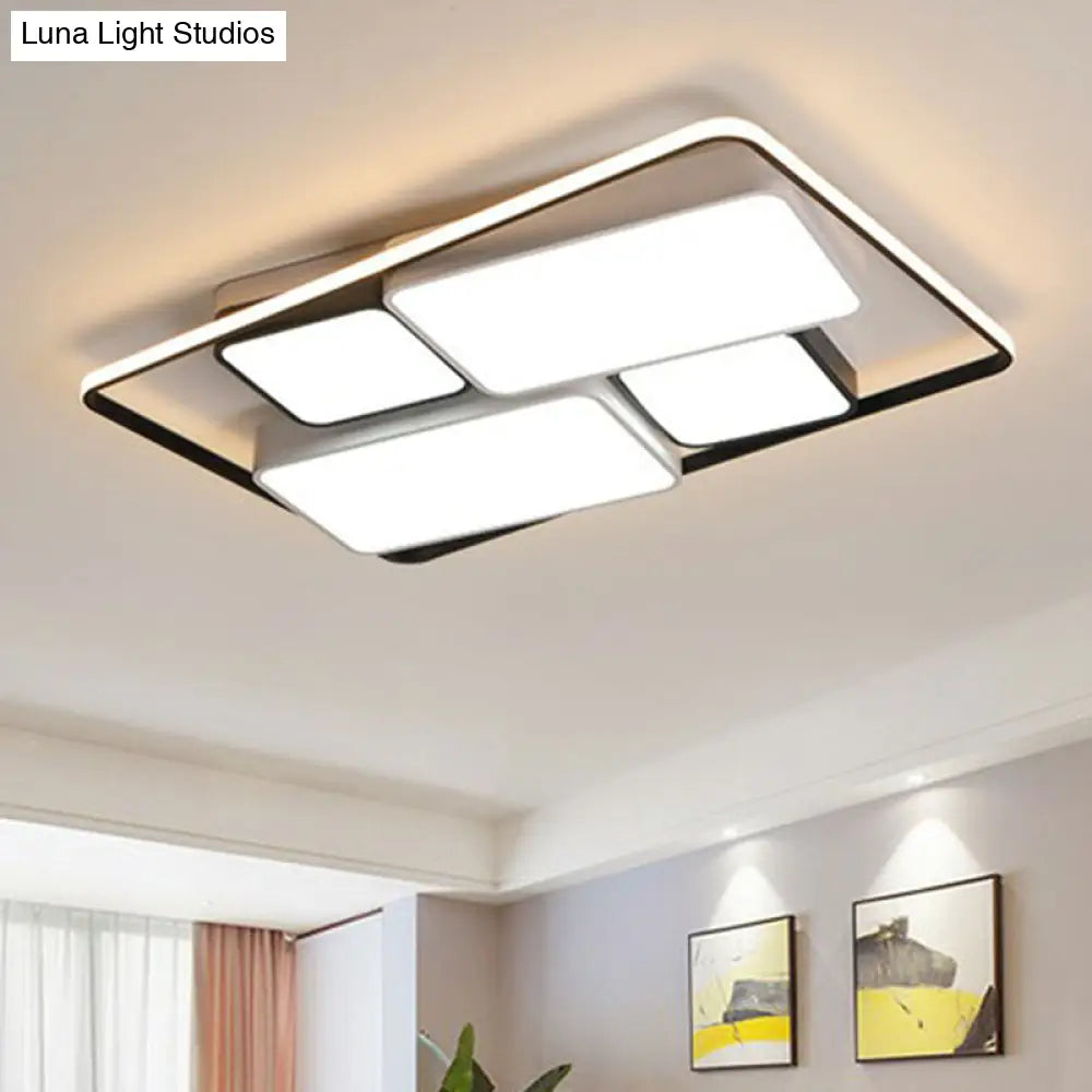 DecorBites™ DecorBites™ Modern Acrylic Black Flush-Mount Ceiling Light for Living Room