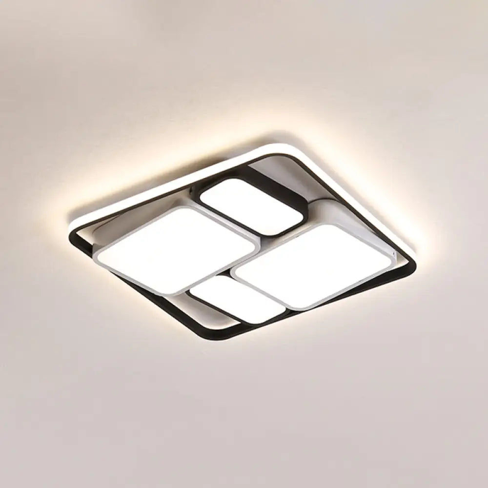 DecorBites™ DecorBites™ Modern Acrylic Black Flush-Mount Ceiling Light for Living Room