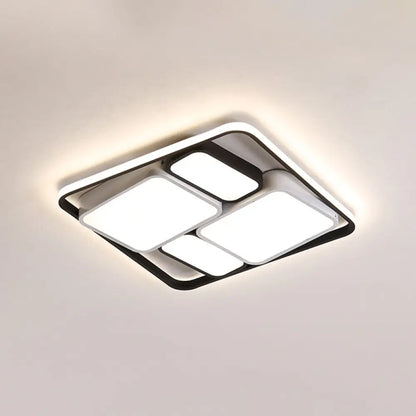 DecorBites™ DecorBites™ Modern Acrylic Black Flush-Mount Ceiling Light for Living Room