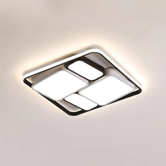 DecorBites™ DecorBites™ Modern Acrylic Black Flush-Mount Ceiling Light for Living Room