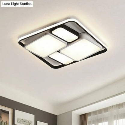 DecorBites™ DecorBites™ Modern Acrylic Black Flush-Mount Ceiling Light for Living Room
