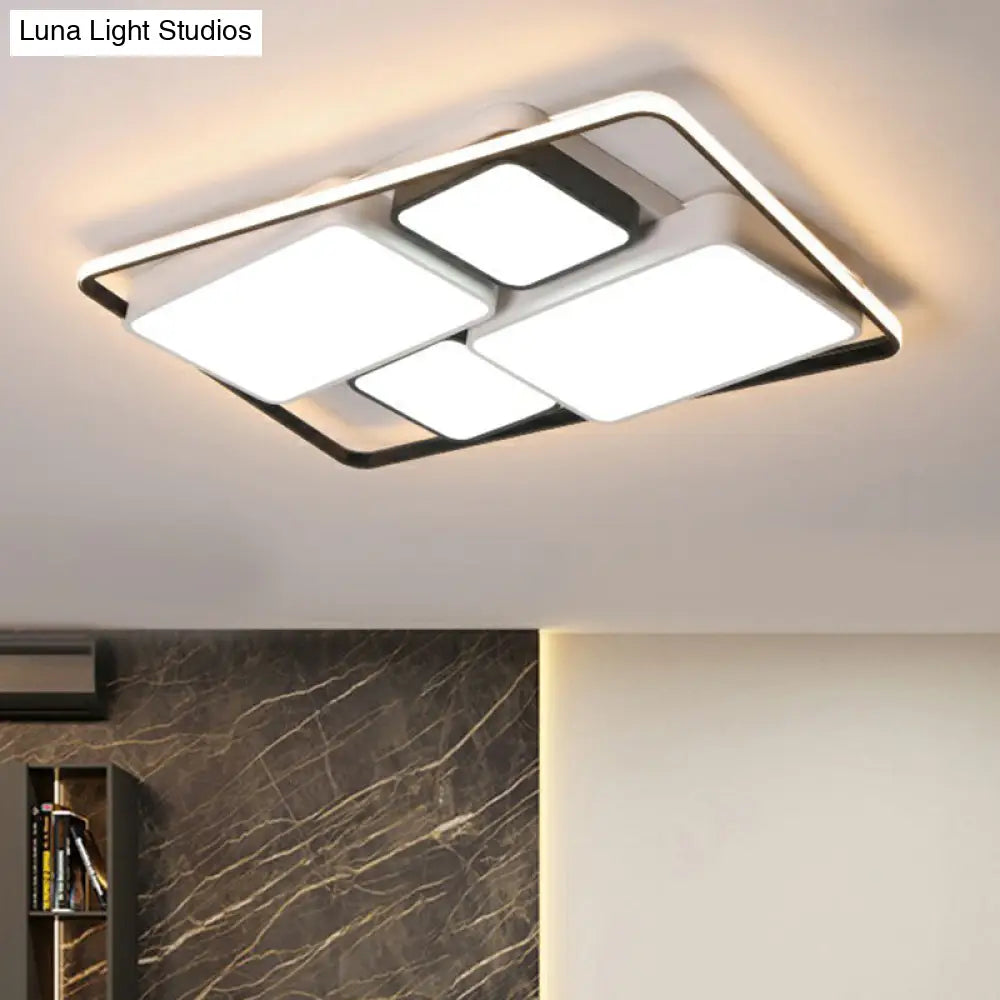 DecorBites™ DecorBites™ Modern Acrylic Black Flush-Mount Ceiling Light for Living Room