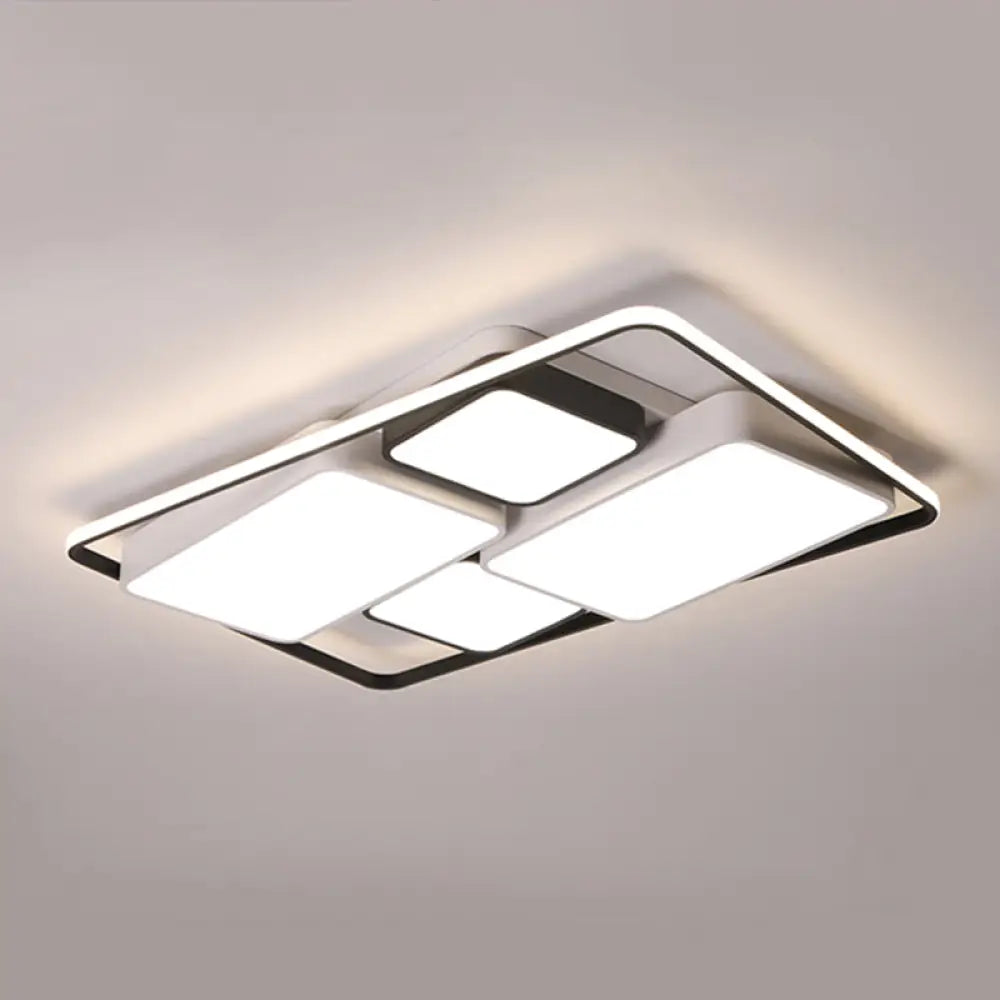 DecorBites™ DecorBites™ Modern Acrylic Black Flush-Mount Ceiling Light for Living Room