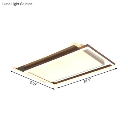 DecorBites™ DecorBites™ Modern Acrylic Brown LED Flush Light for Bedroom Ceiling - 16"/19.5"/35.5" Width in Warm/White Light