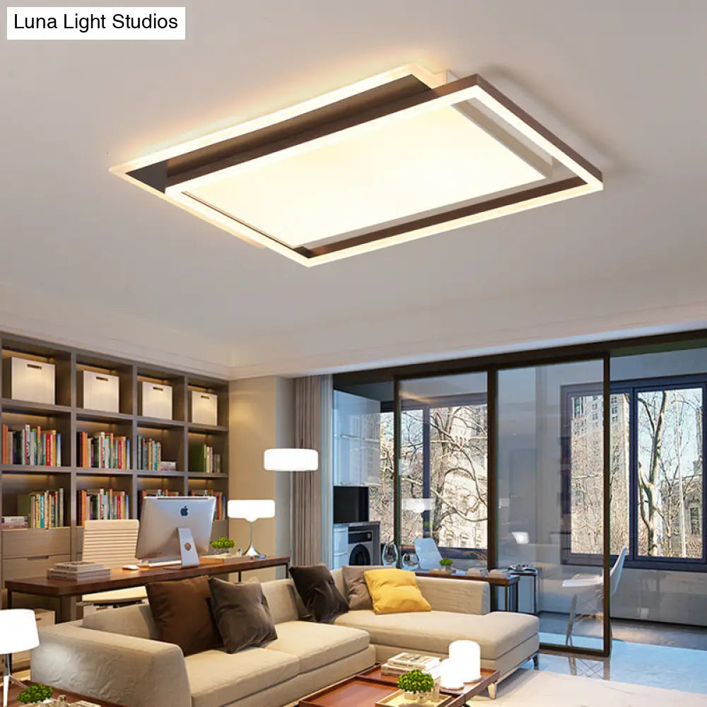 DecorBites™ DecorBites™ Modern Acrylic Brown LED Flush Light for Bedroom Ceiling - 16"/19.5"/35.5" Width in Warm/White Light