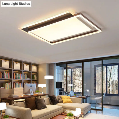 DecorBites™ DecorBites™ Modern Acrylic Brown LED Flush Light for Bedroom Ceiling - 16"/19.5"/35.5" Width in Warm/White Light