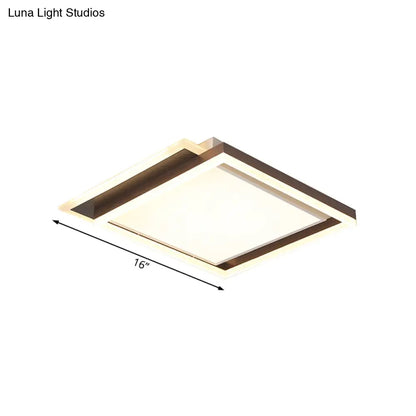 DecorBites™ DecorBites™ Modern Acrylic Brown LED Flush Light for Bedroom Ceiling - 16"/19.5"/35.5" Width in Warm/White Light