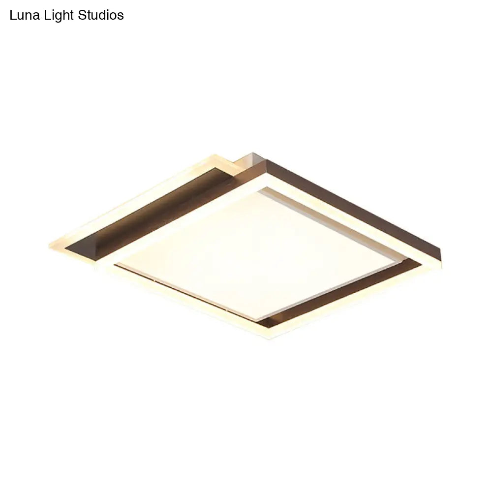 DecorBites™ DecorBites™ Modern Acrylic Brown LED Flush Light for Bedroom Ceiling - 16"/19.5"/35.5" Width in Warm/White Light