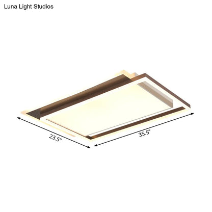 DecorBites™ DecorBites™ Modern Acrylic Brown LED Flush Light for Bedroom Ceiling - 16"/19.5"/35.5" Width in Warm/White Light
