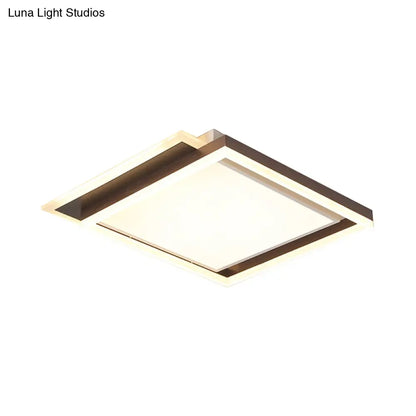 DecorBites™ DecorBites™ Modern Acrylic Brown LED Flush Light for Bedroom Ceiling - 16"/19.5"/35.5" Width in Warm/White Light